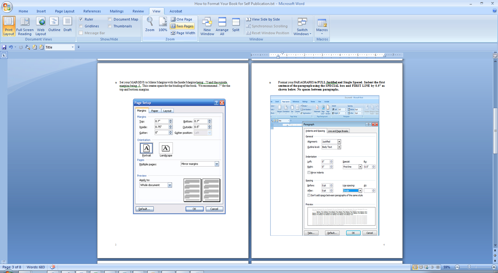 using microsoft word templates with multiple pages